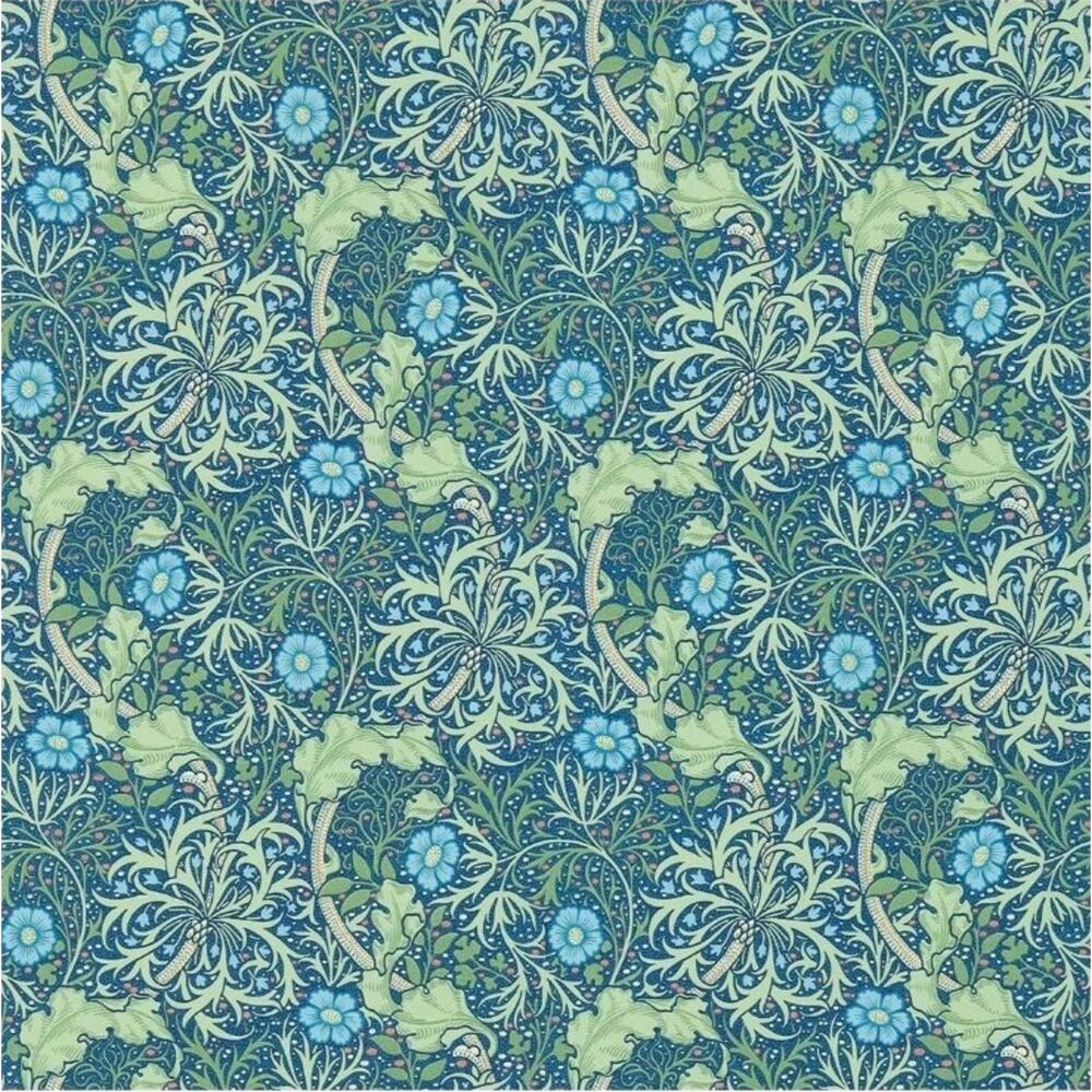 Morris & Co. Seaweed Cobalt/Thyme Wallpaper DM3W214713. Price Per Yard.